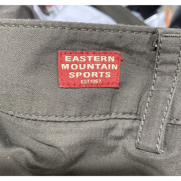 Eastern Mountain Sports Pants khaki green parachute canvas ruched tie ankles 10 - Picture 11 of 12